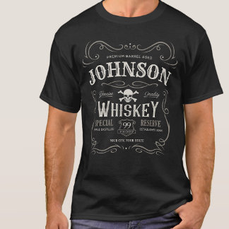 T-shirt Étiquette de Whisky Ancienne Personnalisée Bar de 