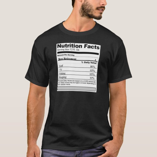 T-shirt Étiquette drôle de nutrition de retraite (Devant)