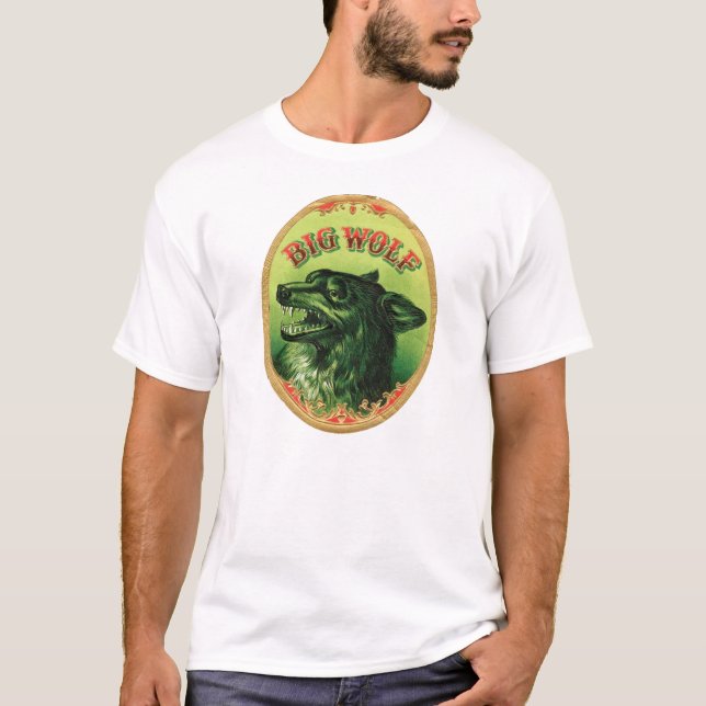 T-shirt Étiquette du cigare de Big Wolf (Devant)