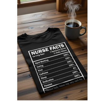 T-shirt Étiquette Nutrition Faits Infirmière Cadeau Drôle