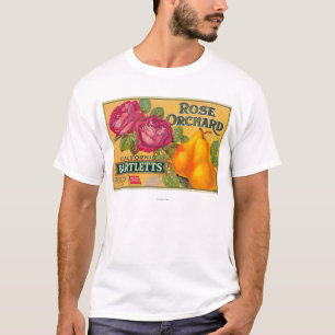 T-shirt Étiquette rose de caisse de poire de verger