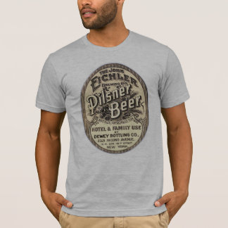 T-shirt Étiquette vintage d'annonce de bière de Pilsner