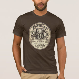 T-shirt Étiquette vintage d'annonce de bière de Pilsner