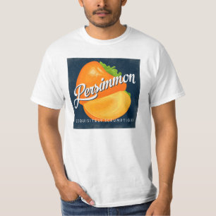 T-shirt Étiquette vintage de fruit de kaki rétro