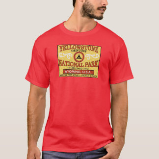 T-shirt Étiquette vintage de parc national de Yellowstone
