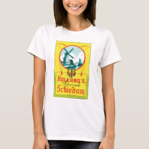 T-shirt Étiquette vintage de Schiedam de la Hollande