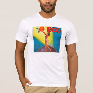 T-shirt Étiquette vintage Eco Orange