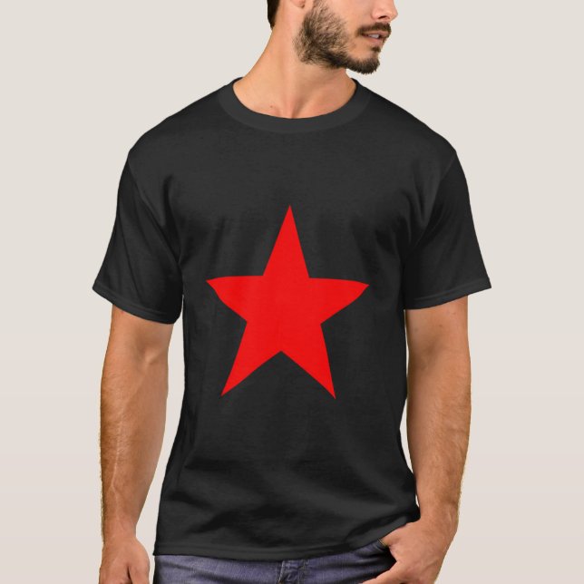 T-shirt Étoile De Couleur Rouge Sur Plusieurs Couleurs (Devant)
