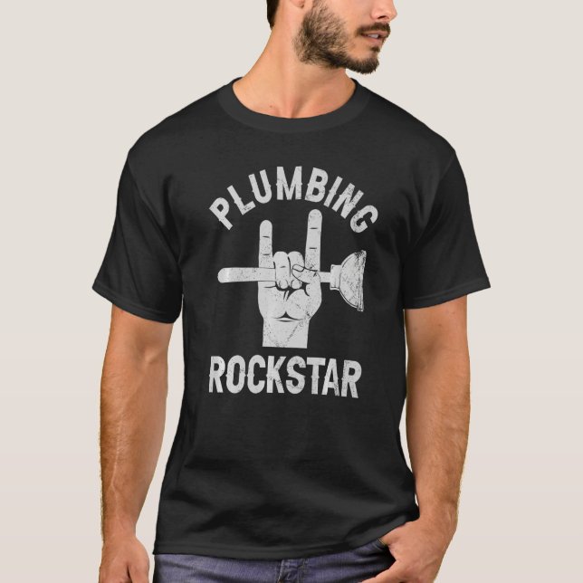 T-shirt Étoile de plomberie, plombier drôle, toilette plon (Devant)