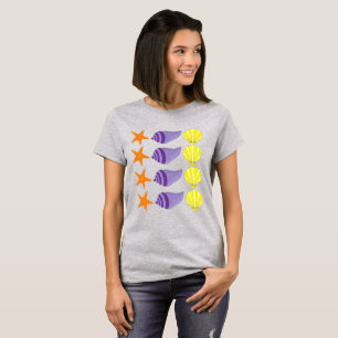 T-shirt Etoile étoilée jaune orange Fish Beach bord