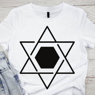 T-shirt Étoile noire et blanche minimaliste de David