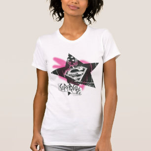 T-shirt Étoile rose de peinture de jet de Supergirl