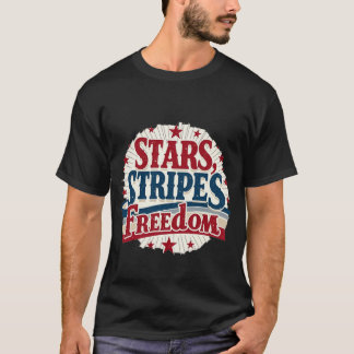 T-shirt Étoiles, bandes et liberté