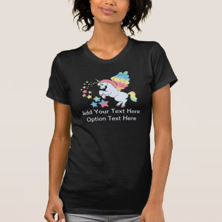 T-shirt Étoiles bleues d'arc-en-ciel de licorne
