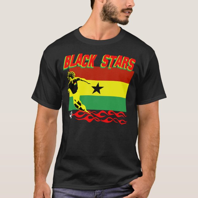 T-shirt Étoiles de noir du Ghana (Devant)