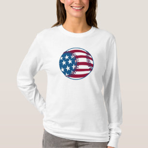 T-shirt Étoiles et Barres de Baseball USA
