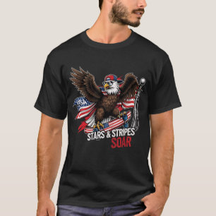 T-shirt Étoiles et rayures Soar - Aigle patriotique Bald 4