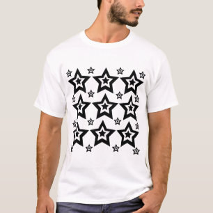 T-shirt Étoiles géométriques Étoiles géométriques noir et 