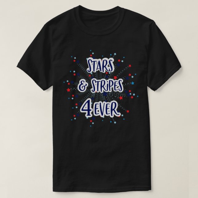 T-shirt Étoiles rayures 4 jamais (Design devant)