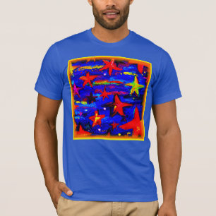 T-shirt Étoiles Rouges Colorées. Commandez dès maintenant