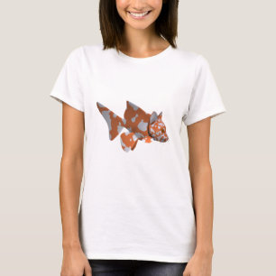 T-shirt Étrange poisson tacheté blanc-orange