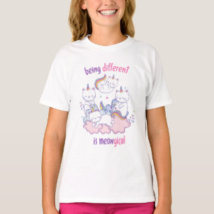 T-shirt Être différent est miauleux Licorne chat drôle