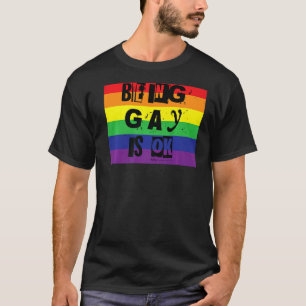 T-shirt Être Gay est OK Gay pride Rainbow Word