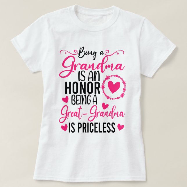 T-shirt Être Grand-Mère Est Un Honneur Être Grand-Mère (Design devant)