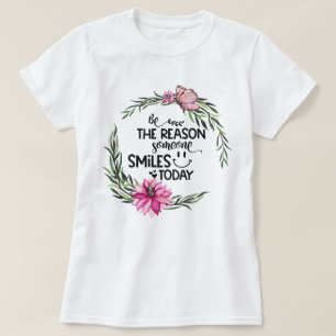T-shirt ÊTRE LA RAISON   Couronne florale rose