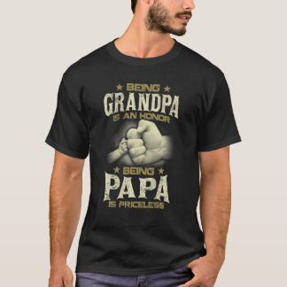 T-shirt Être Mens Grand-Père Est Un Honneur Être Papa Est 
