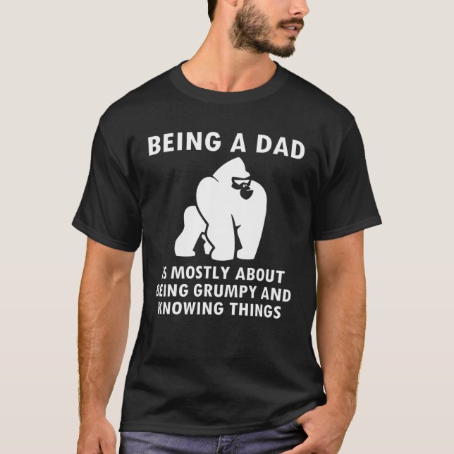 T-shirt Être Papa, C'Est Essentiellement Être Grumeux Et C (Devant)