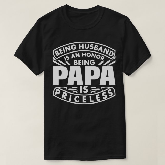 T-shirt Etre Papa, C'Est Inestimable Drôle De Dire Typogra (Design devant)