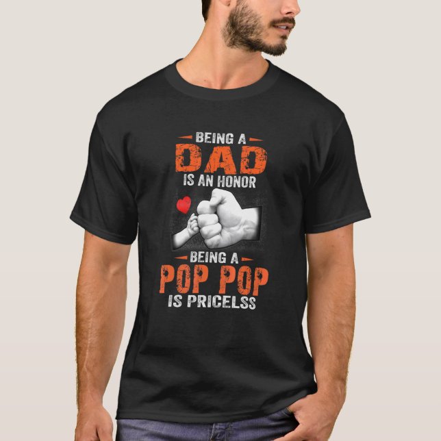 T-shirt Être Papa Est Honneur Être Pop Pop Est Inestimable (Devant)