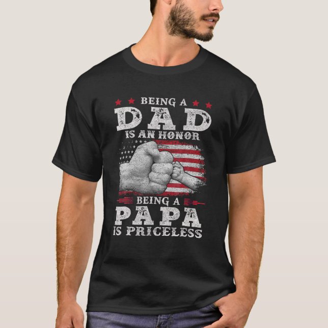 T-shirt Être papa est un honneur Être papa est inestimable (Devant)