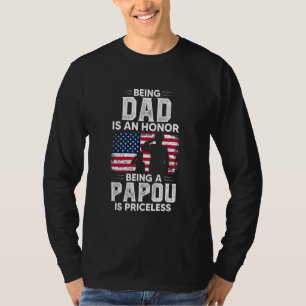 T-shirt Être Papa est un honneur Être Papou est sans prix