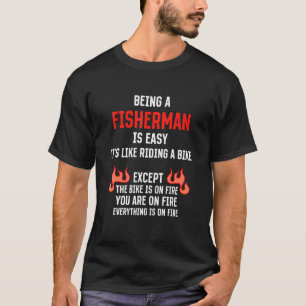 T-shirt Être Pêcheur Est Facile Humour de Pêche Travail d