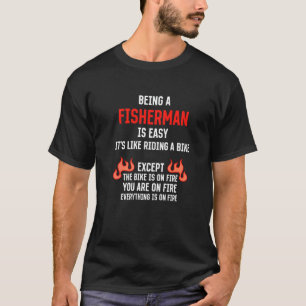 T-shirt Être Pêcheur Est Facile Humour De Pêche Travail De