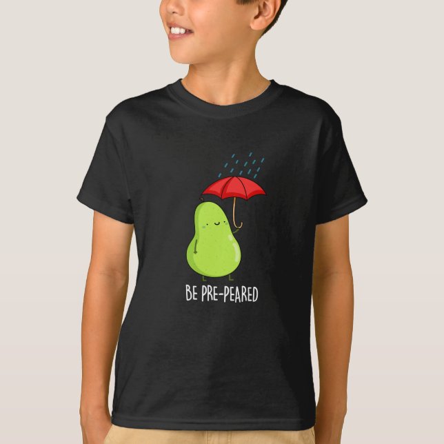 T-shirt Être Pré-Pear Poire Drôle Dans Pluie Pun Dark BG (Devant)