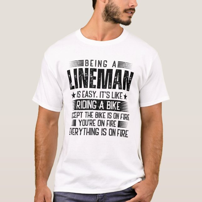 T-shirt Être Un Lineman Est Facile (Devant)
