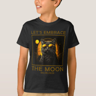 T-shirt Étreinte de la éclipse solaire totale de chat mign