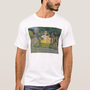 T-shirt Étreinte de Radha et de Krishna dans un verger de