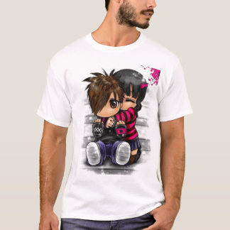 T-shirt étreinte d'emo