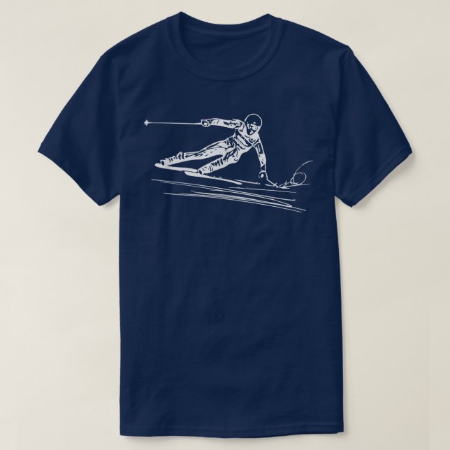 T-shirt Etreme Sports Ski Neige Ski Hiver Ski Descente Sla (Design devant)