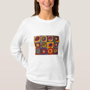 T-shirt Étude de couleur : Carrés avec cercles concentrés