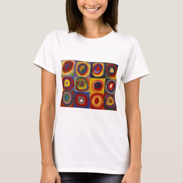 T-shirt Étude des couleurs des cercles Carré (Devant)