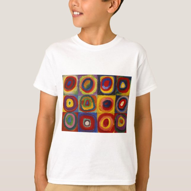T-shirt Étude des couleurs des cercles Carré (Devant)