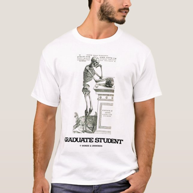 T-shirt Étudiant de troisième cycle (squelette) (Devant)