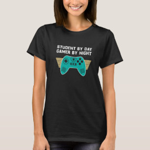 T-shirt Étudiant Par Jeu De Jour Par Mème De Nuit Pour Les