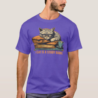 T-shirt Étudier Chat Chat illustration art cadeau
