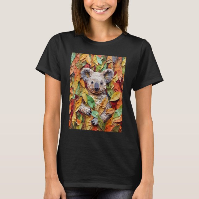 T-shirt Eucalyptus Enigma An Op Art Koala Experience (Devant)